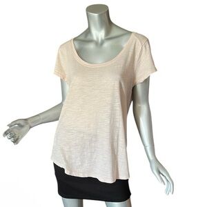 Banana Republic Malibu T-Shirt Shimmer LIGHT PINK Women's Size LARGE Lightweight